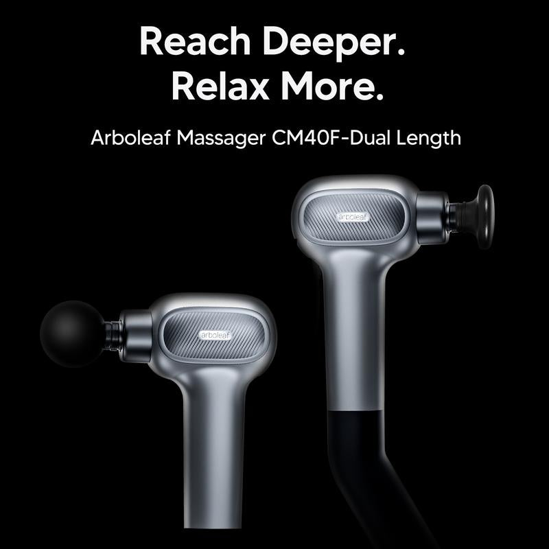 Arboleaf CM40F Dual-Handle Massage Gun with 6 Speeds & Pressure-Sensing Tech