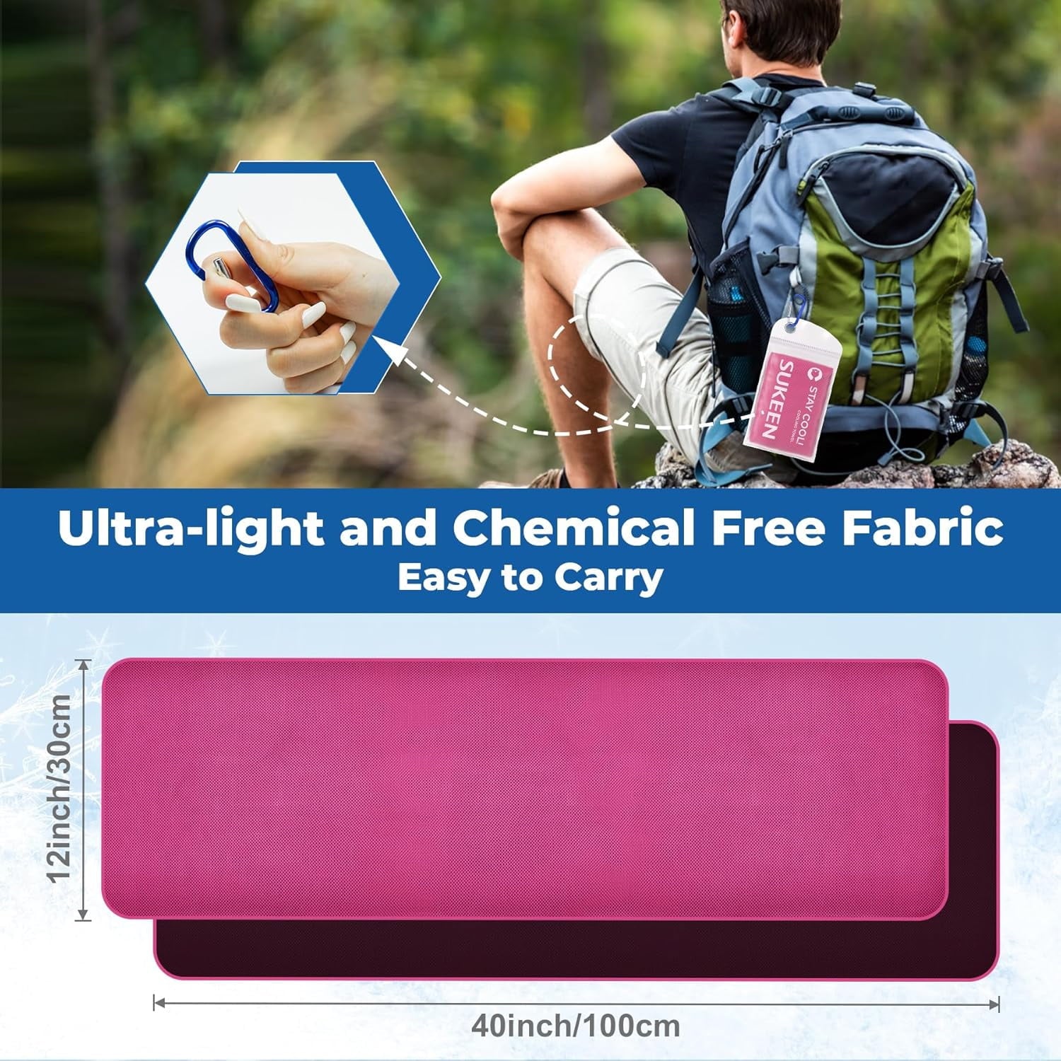 4 Packs Cooling Towel (40"X12") by , Ice Towel, Soft Breathable Chilly Towel, Cooling Towels for Neck，Microfiber Towel for Yoga, Sport, Running, Gym, Workout, Camping