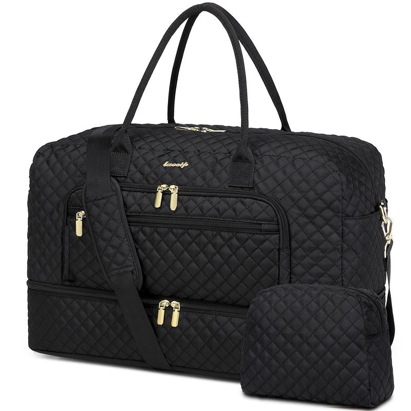 40L Women's Waterproof Travel Tote with Shoe Compartment & Free Wash Set