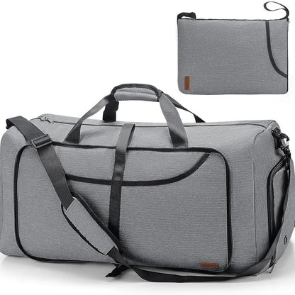120L Foldable Waterproof Travel Duffel with Shoe Compartment (Gray)
