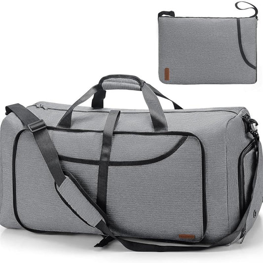 120L Foldable Waterproof Travel Duffel with Shoe Compartment (Gray)