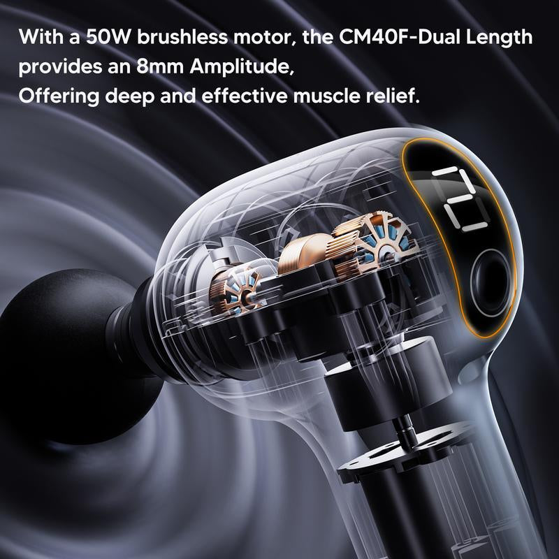 Arboleaf CM40F Dual-Handle Massage Gun with 6 Speeds & Pressure-Sensing Tech
