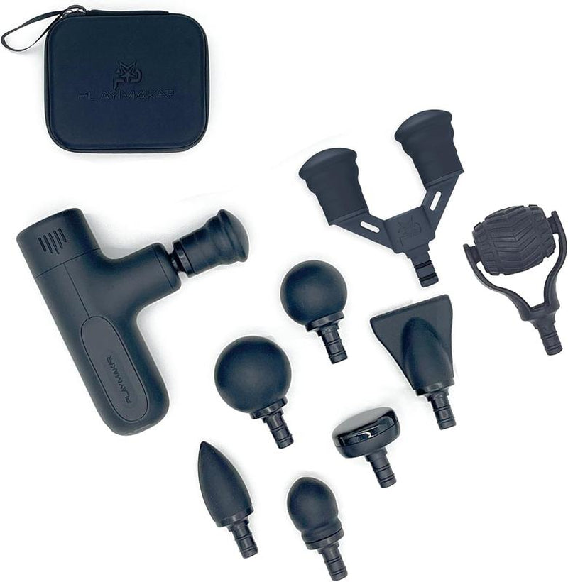 Playmakar MVP Mini Massage Gun with HeatTip & 8 Premium Attachments
