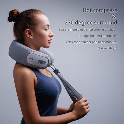iNeck3 Pro Electric Neck Massager – Shiatsu Pillow with Heat, Deep Tissue Kneading & App Control, Portable & Lightweight for Travel, Home & Office Relaxation