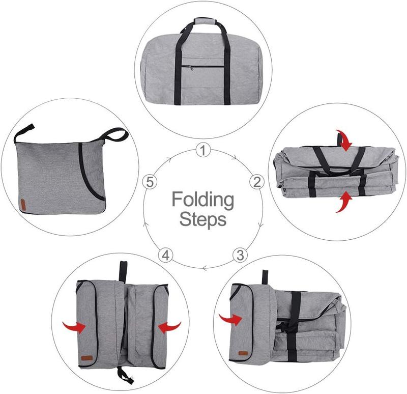 120L Foldable Waterproof Travel Duffel with Shoe Compartment (Gray)