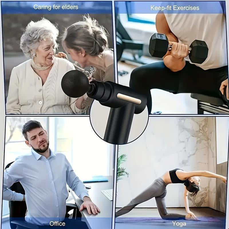 Ultra-Quiet Portable Massage Gun with 6 Speeds & Attachments