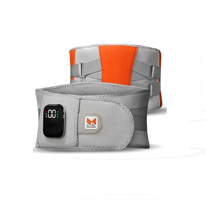 Upgraded Wireless Waist Massager – 5 Heating Levels, 3 Vibration Modes, Red Light Therapy, Lumbar Support, USB Rechargeable, Cordless (Grey/Blue)